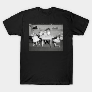 Tea Party with Dolls, 1923. Vintage Photo T-Shirt